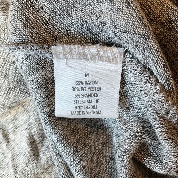 Alya Women Dress size M ShortSleeve V-neck A-line KneeLength Stretchy Gray - Picture 9 of 10